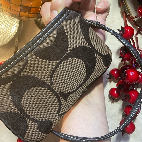 Two tone brown Coach wristlet - Picture 3 of 4